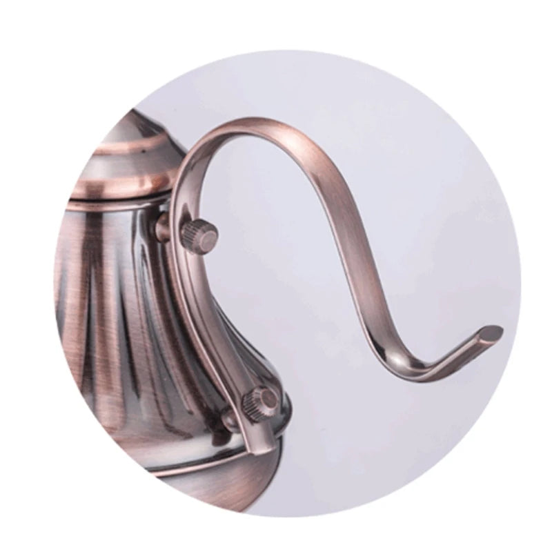 Bronze Gooseneck Coffee Drip Pot: Fine Mouth, 304 Stainless Steel for DIY Coffee Making