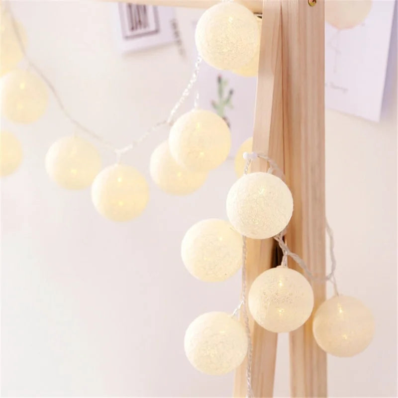 LED Cotton Thread Lantern String Lights: Mini Ball Lamp Party Decor for Festivals and Hanging Lanterns