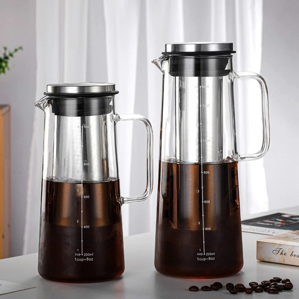 Cold Brew Coffee and Tea Maker: 1.4 Liter Pitcher for Iced Beverages