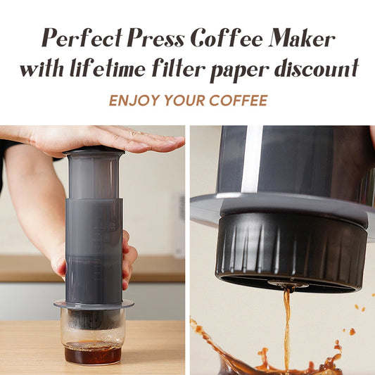 Portable 300ml Espresso Coffee Maker: French Press with Filter Paper Kit for AeroPress and DIY Coffee