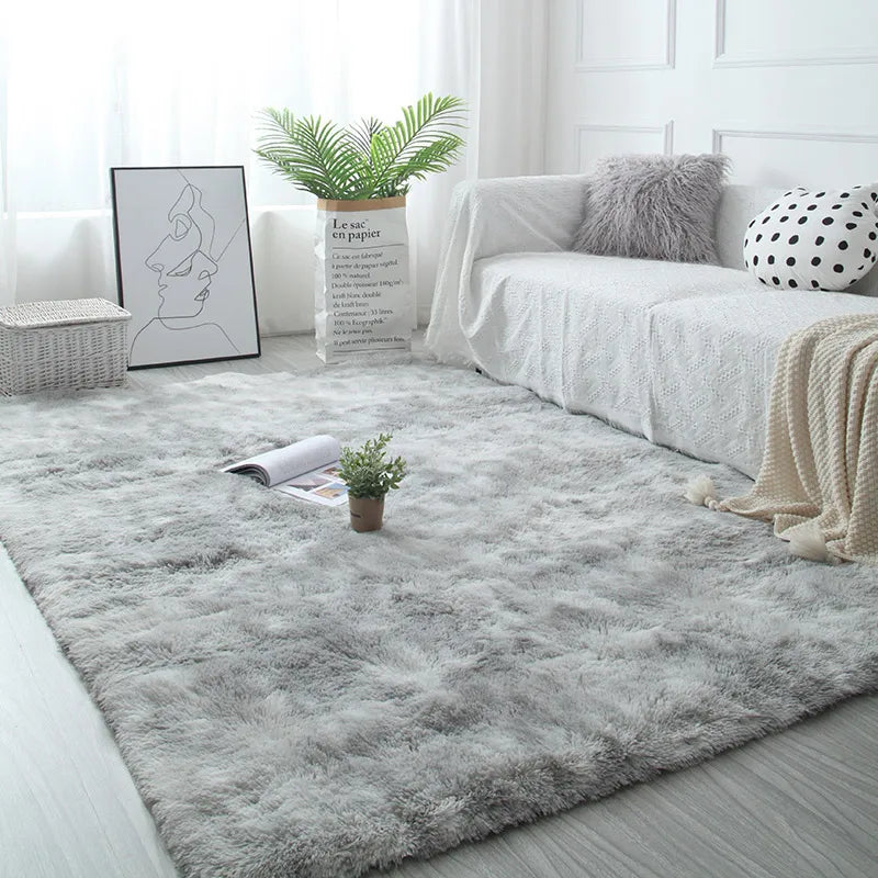 White Fluffy Hall Carpet: Modern Thickened Non-Slip Rug for Living Room, Bedroom, and Children's Room