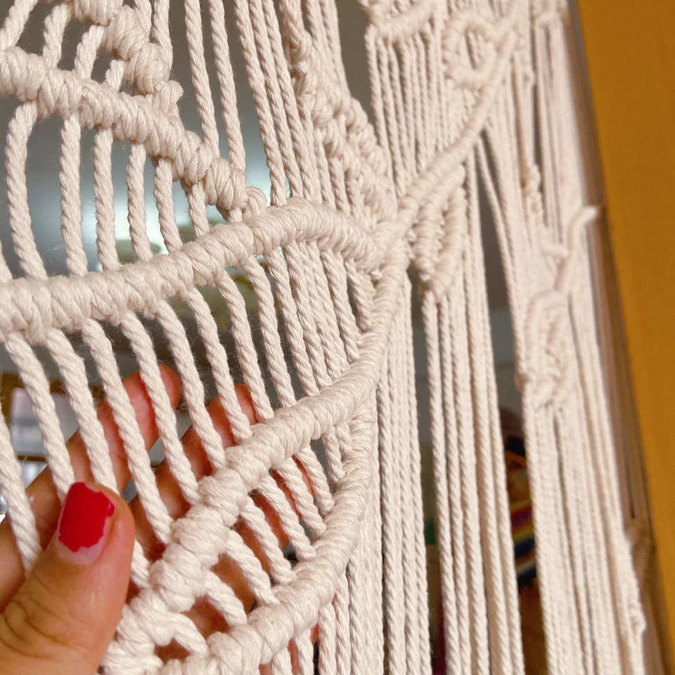 Hand-woven Macrame Cotton Curtain Tapestry