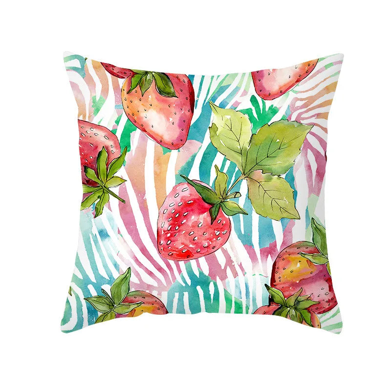 Summer Fruit Cushion Covers: Lemon, Orange, Strawberry, and Watermelon Decorative Pillows