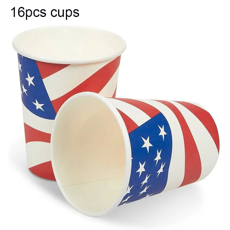 American Independence Day Party Supplies: 4th of July Decor and Disposable Tableware Set