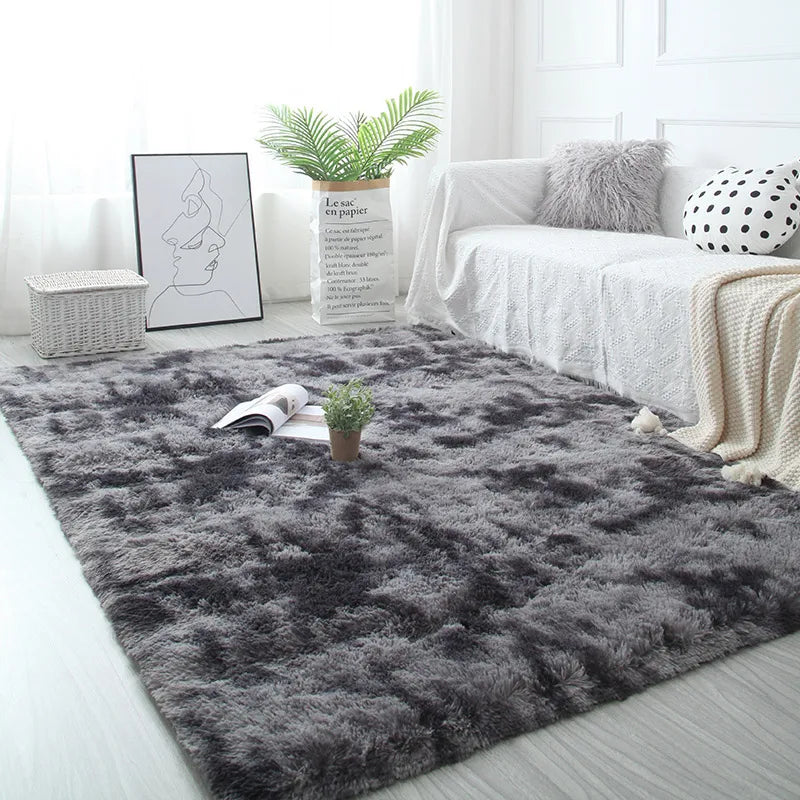 White Fluffy Hall Carpet: Modern Thickened Non-Slip Rug for Living Room, Bedroom, and Children's Room