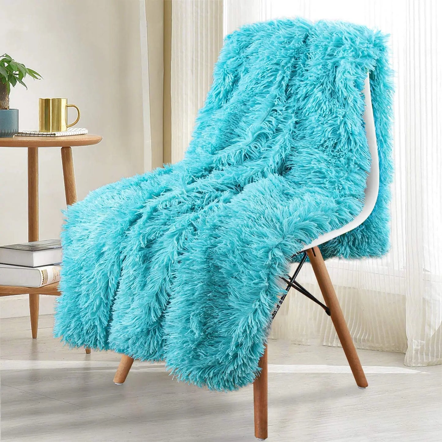 Thickened Fluffy Blanket: Warm Spring Bedspread & Plaid Sofa Cover