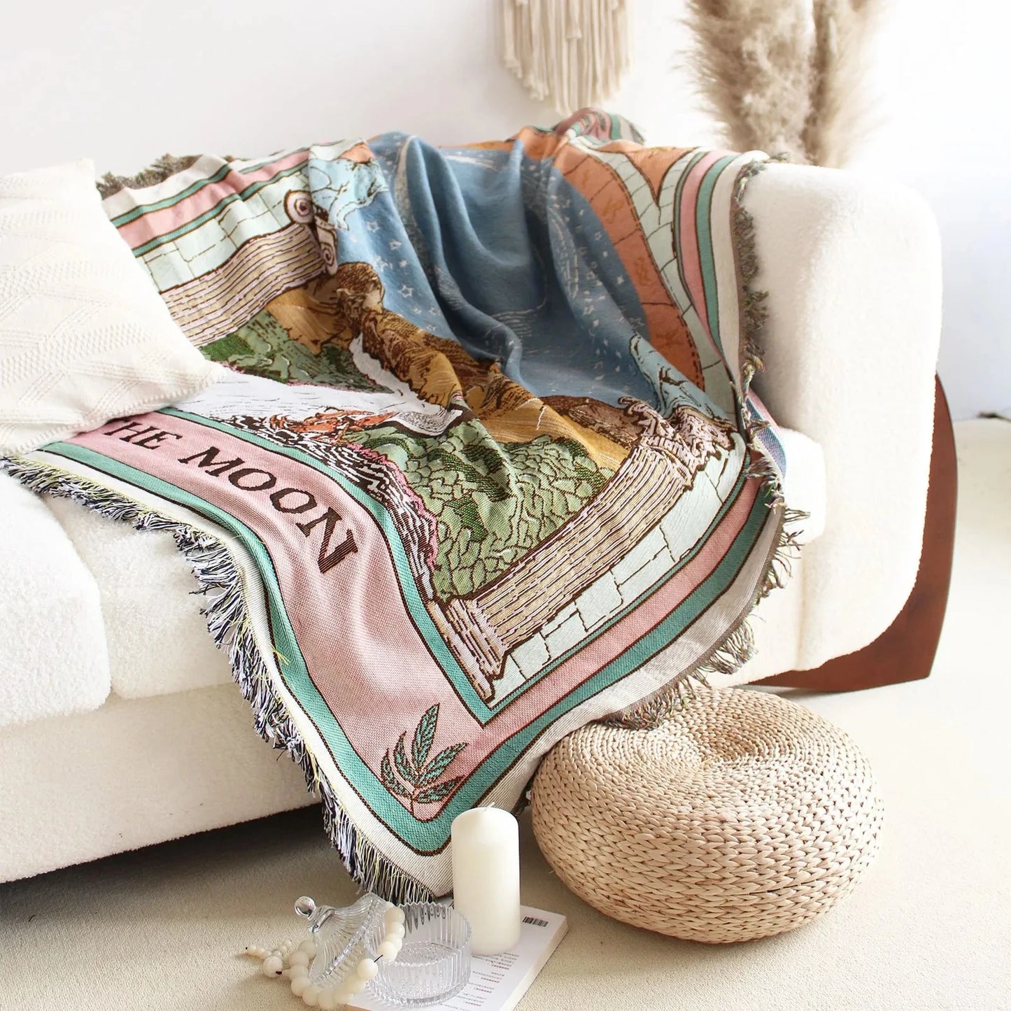 Nordic Sofa Blanket: Bohemian Tapestry