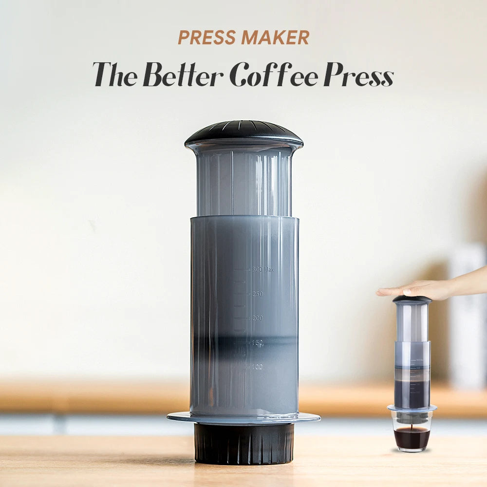 Portable 300ml Espresso Coffee Maker: French Press with Filter Paper Kit for AeroPress and DIY Coffee