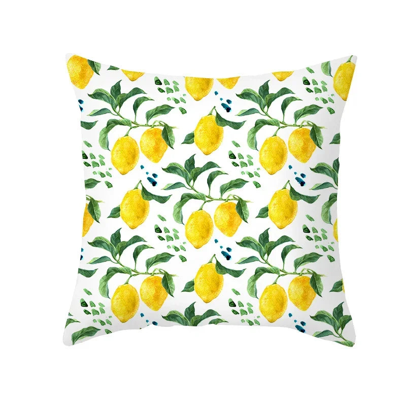 Nordic Summer Yellow Lemon Throw Pillow Cover: Sofa, Office, Car Seat Waist Cushion for Home Decoration