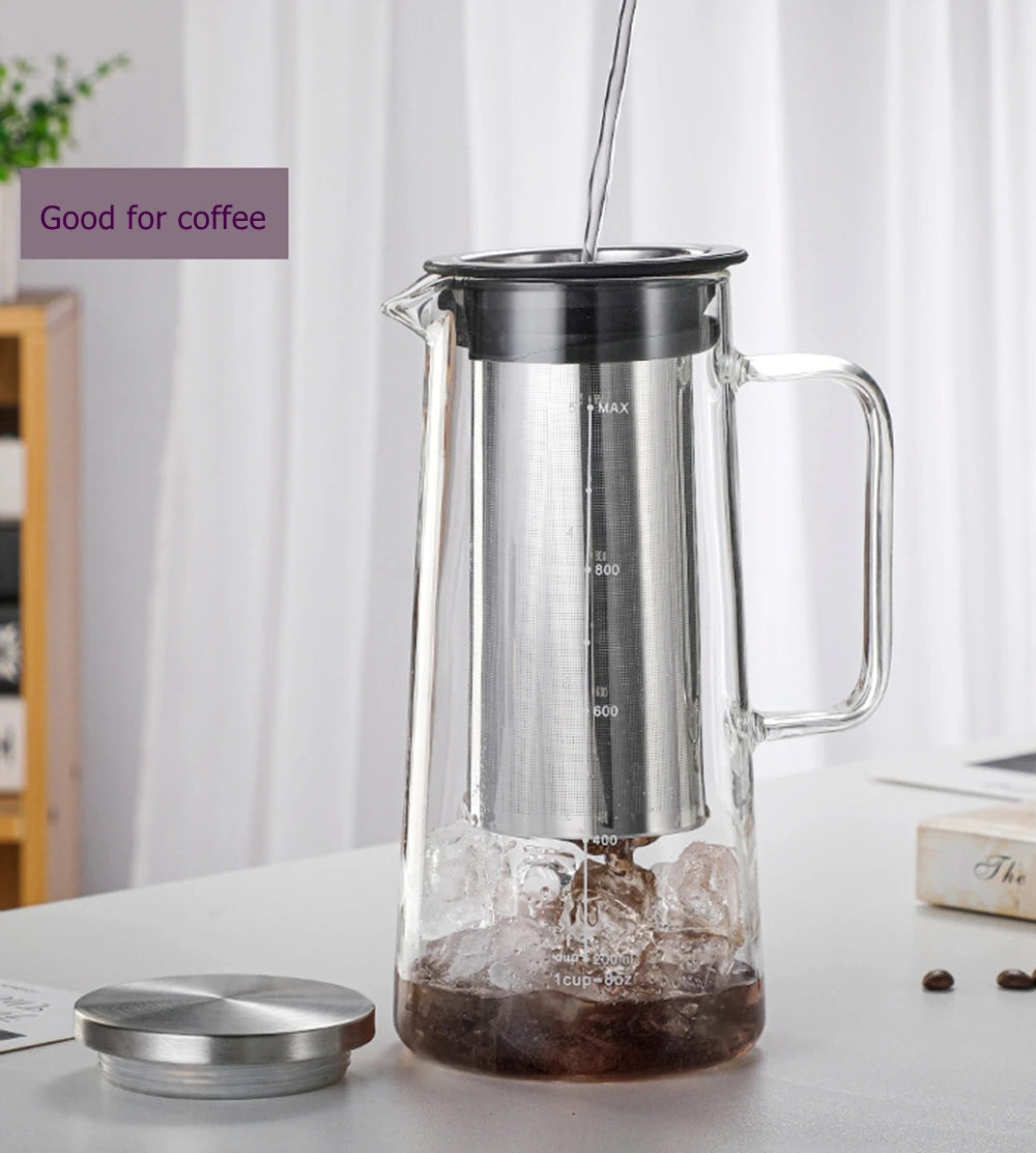 Cold Brew Coffee and Tea Maker: 1.4 Liter Pitcher for Iced Beverages