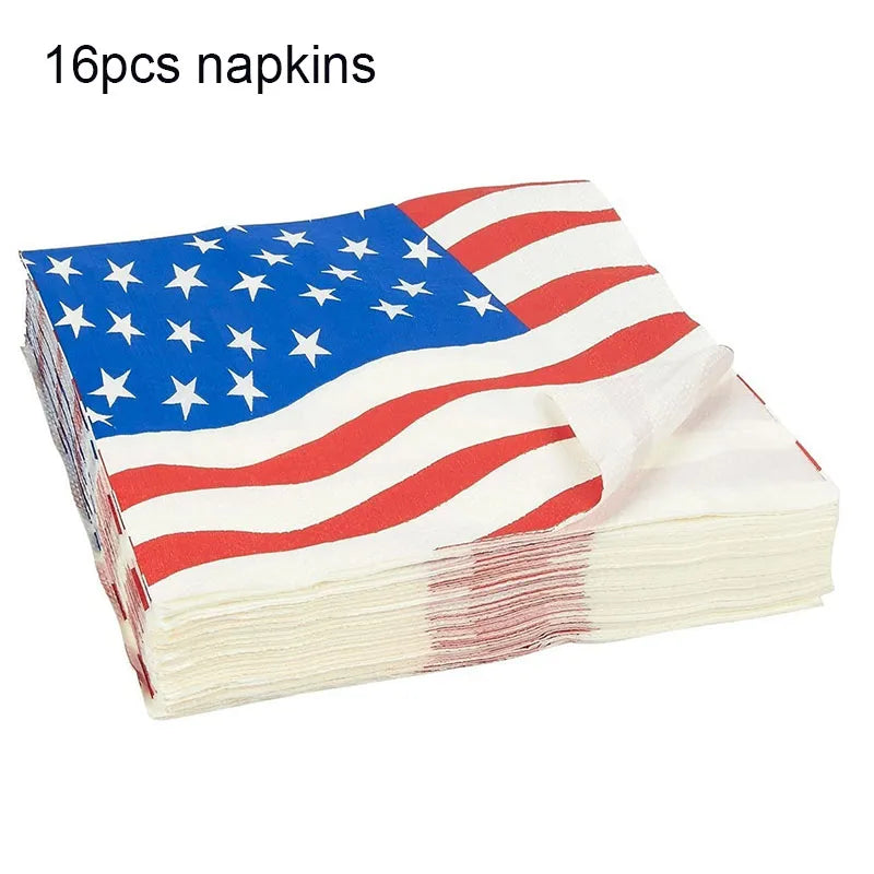 American Independence Day Party Supplies: 4th of July Decor and Disposable Tableware Set