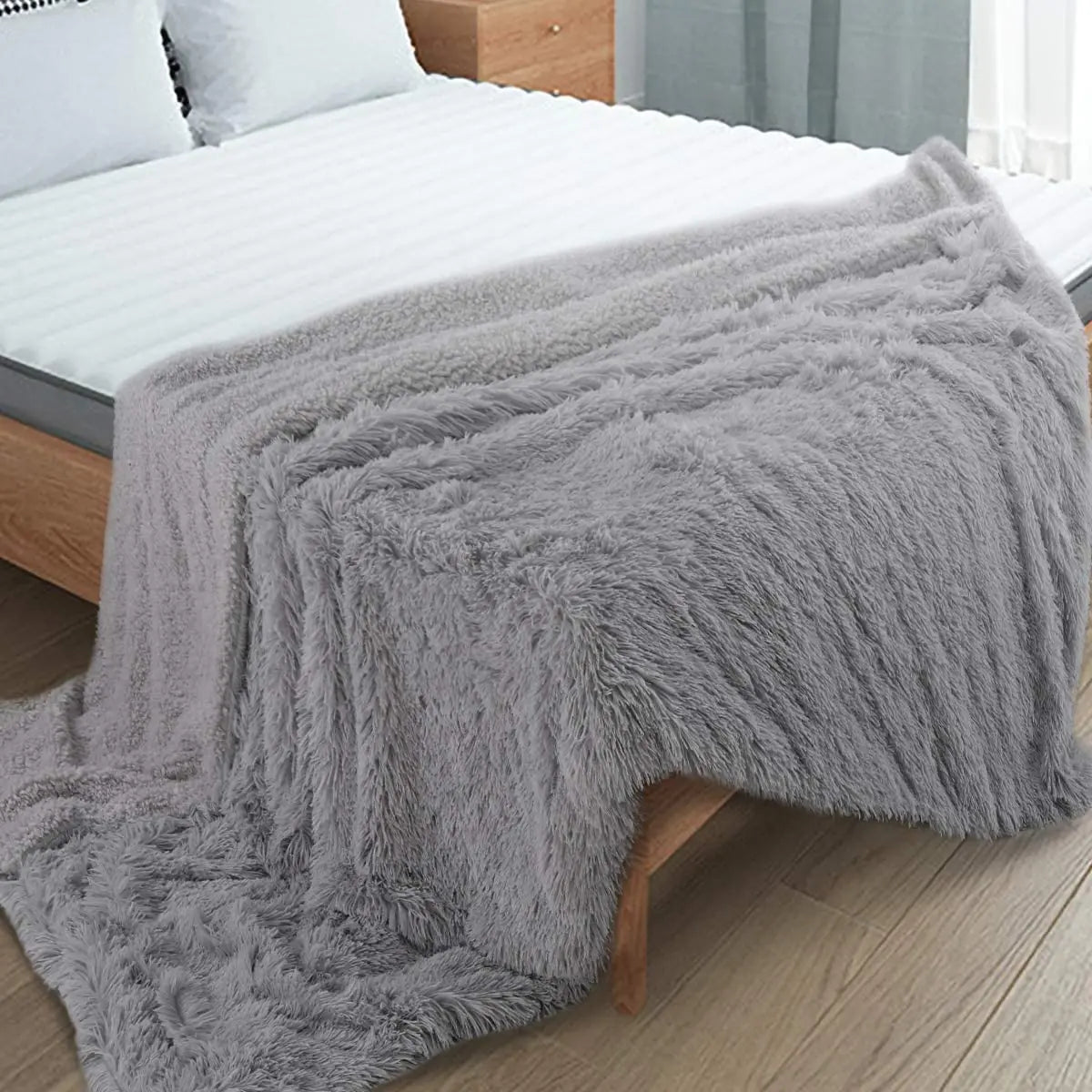 Thickened Fluffy Blanket: Warm Spring Bedspread & Plaid Sofa Cover