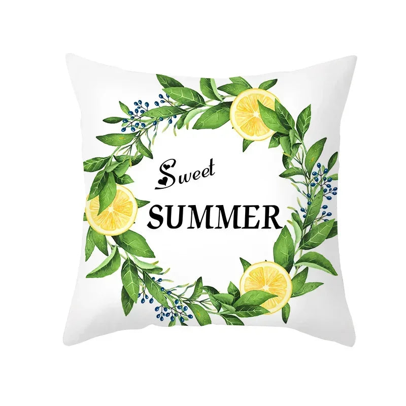 Nordic Summer Yellow Lemon Throw Pillow Cover: Sofa, Office, Car Seat Waist Cushion for Home Decoration