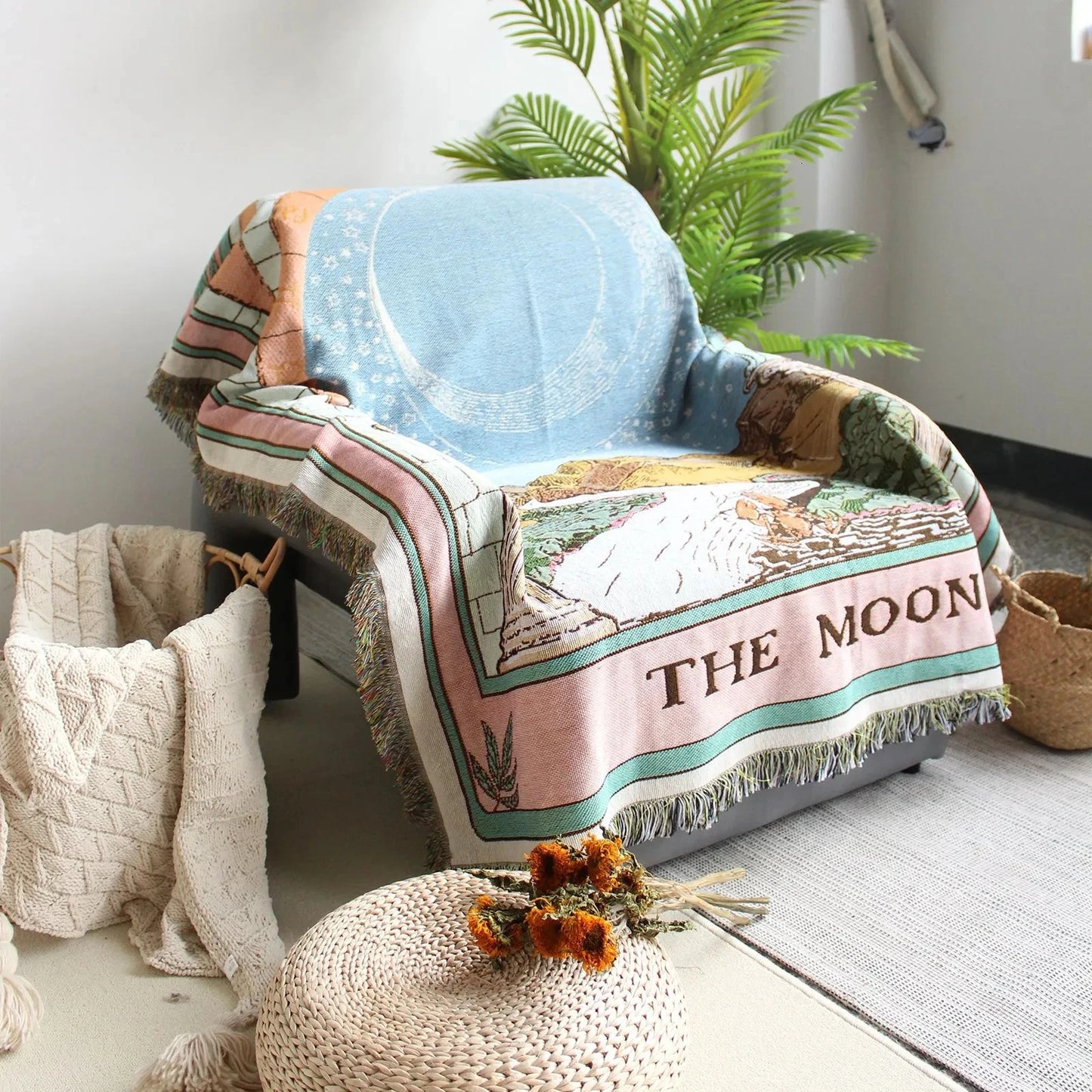 Nordic Sofa Blanket: Bohemian Tapestry