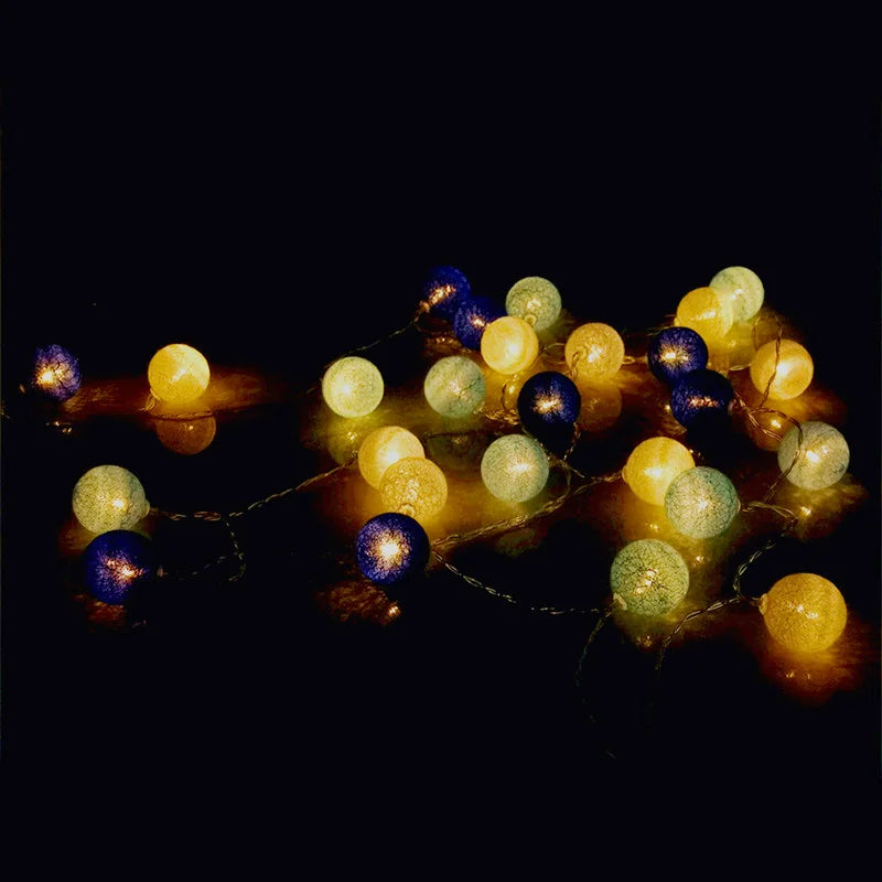 LED Cotton Thread Lantern String Lights: Mini Ball Lamp Party Decor for Festivals and Hanging Lanterns