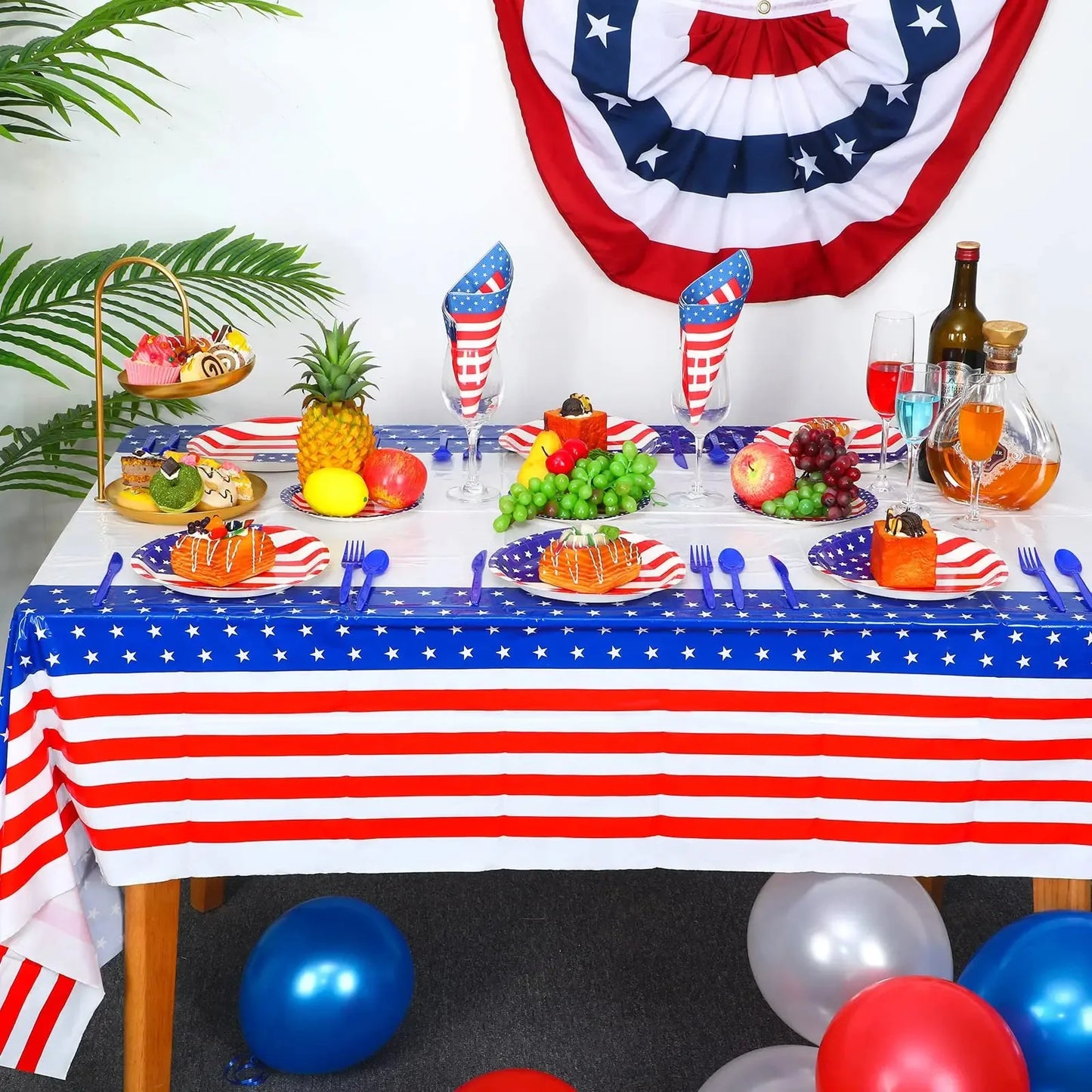 American Flag Patriotic Party 4th Of July Independence Day Supplies Disposable Tableware Cup Fork Veterans Day Party Decorations