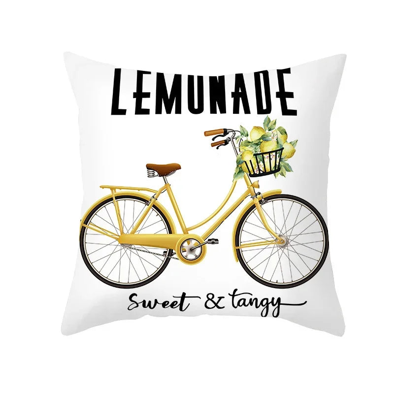 Nordic Summer Yellow Lemon Throw Pillow Cover: Sofa, Office, Car Seat Waist Cushion for Home Decoration