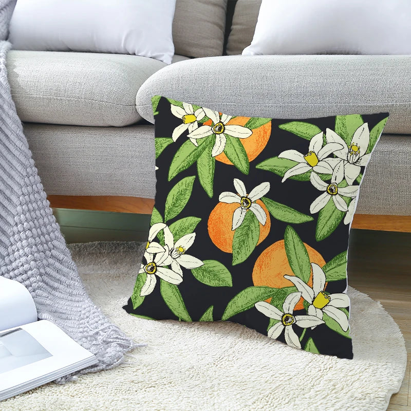 Summer Fruit Cushion Covers: Lemon, Orange, Strawberry, and Watermelon Decorative Pillows