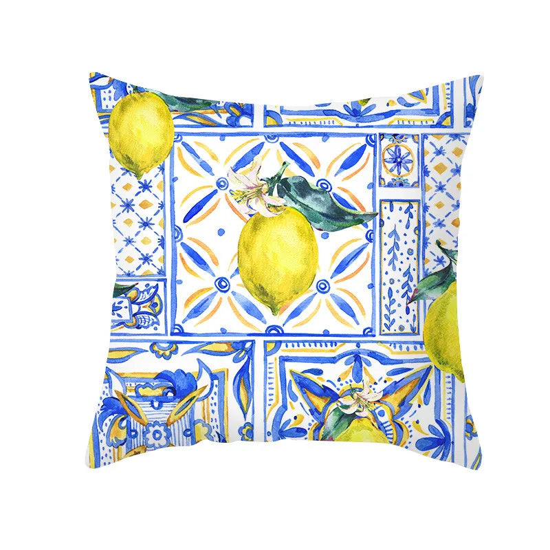 Summer Fruit Cushion Covers: Lemon, Orange, Strawberry, and Watermelon Decorative Pillows