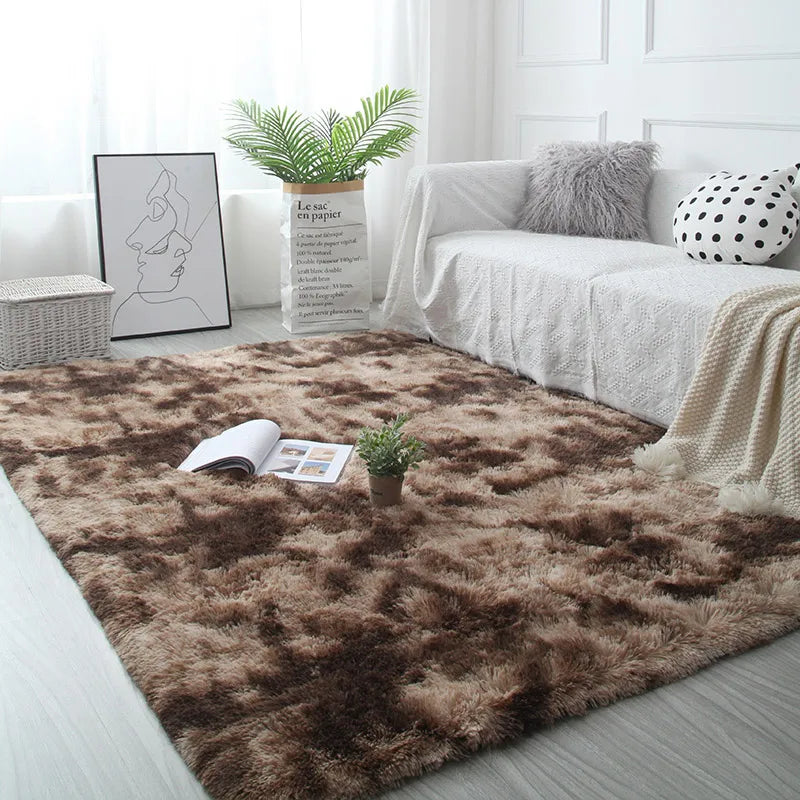 White Fluffy Hall Carpet: Modern Thickened Non-Slip Rug for Living Room, Bedroom, and Children's Room